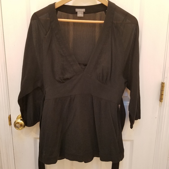 Ann Taylor v neck long sleeve tunic - Picture 2 of 7